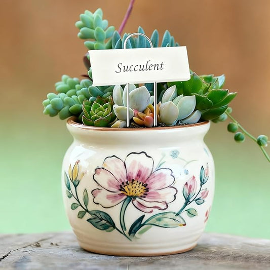 20 PCS Metal Plant Labels for Outdoor Garden Weatherproof, Reusable Metal Plant Markers, for Plants Herb Seedlings Flowers (White)