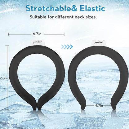 2PCS Neck CoolingTube, Reusable Ice Coolers Wearable Body CoolingProducts, Neck Coolers for HotWeather (Black*2)