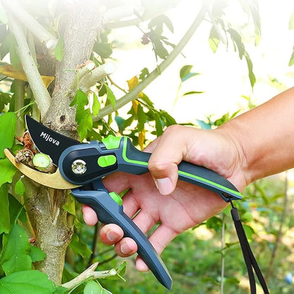 Professional Garden Shears & Clippers – Sharp Pruning Shears for Flowers, Twigs, Roses, Grape Vines, Trees & Bonsai | Heavy-Duty Hand Scissors, Secateurs & Trimmers | Perfect Gardening Gift (green)