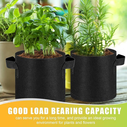 Nuanchu 100 Packs Grow Bags Bulk Aeration Fabric Pot with Handles Thickened Nonwoven Garden Bags to Healthy Root Growth Vegetables Heavy Duty Grow Pots Planting Planter for Flower Fruits (2 Gallon)