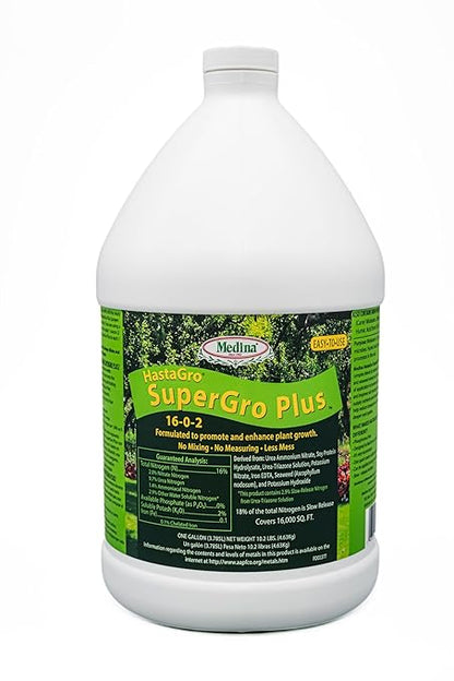 Medina Agriculture Products HastaGro 16-0-2 SuperGro Plus, No Phosphorus Lawn Fertilizer with Molasses and Humic Acid