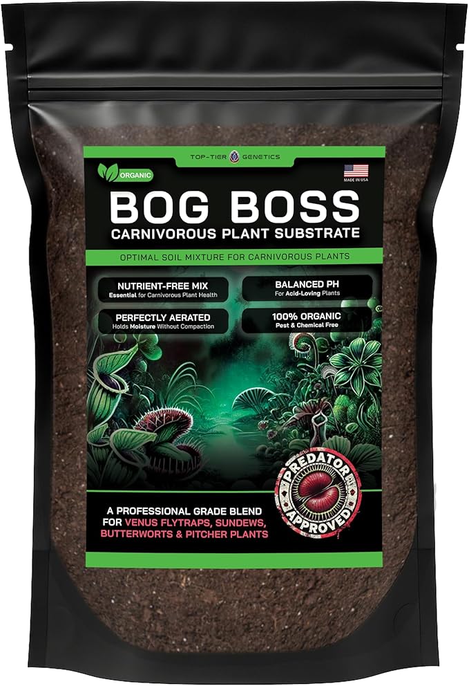 BOG BOSS - Premium Carnivorous Plant Soil Blend | Ideal for Venus Flytraps, Sundews, Nepenthes Pitcher Plants & Butterworts (4 QTS)