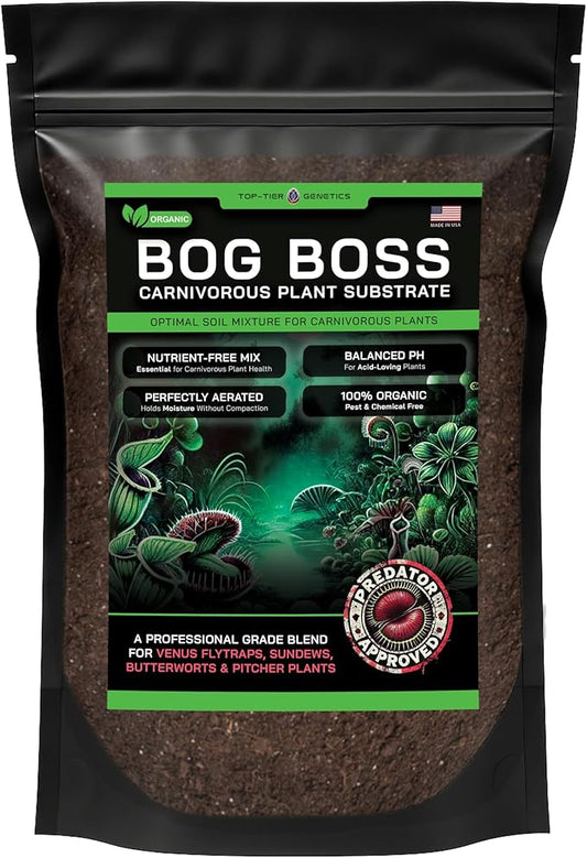 BOG BOSS - Premium Carnivorous Plant Soil Blend | Ideal for Venus Flytraps, Sundews, Nepenthes Pitcher Plants & Butterworts (4 QTS)