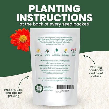 Mexican Sunflower (Red) – 9,000 Seeds for Planting – 4-Ounce Pack – 2026 Growing Season