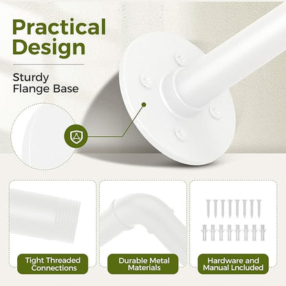 Bamworld Hanging Planters for Indoor Plants Plant Hanger Indoor Hanging Plant Holder Window Plant Shelves Metal Rod(Pot&Plant Not Included) 35.8in White