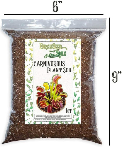 Carnivorous Plant Soil Mix – 1 Quart Bag – Premium Blend of Perlite & Peat Moss – Ideal for Venus Flytraps, Pitcher Plants, Sundews & Other Carnivorous Species – Ready to Use, Natural, Resealable Bag