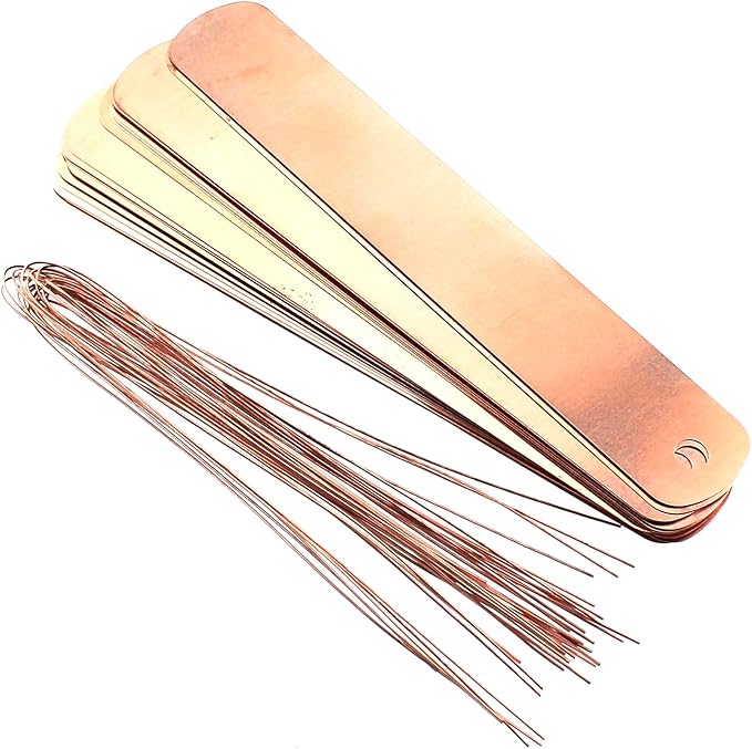 RLECS 20PCS 12x2cm Copper Plant Labels Garden Tag Plant Label Stakes Suitable for Fruit Tree Nurseries Flower Potted Plant