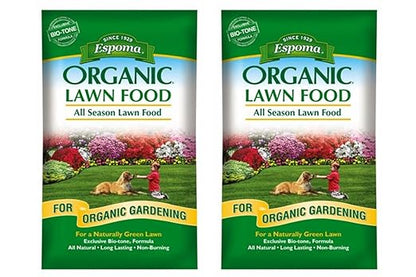 Espoma Organic All Season Lawn Food - Organic Lawn Fertilizer with the Exclusive Bio-tone Formula. Slow Release Long Lasting Feeding for all Lawns - Pack of 2
