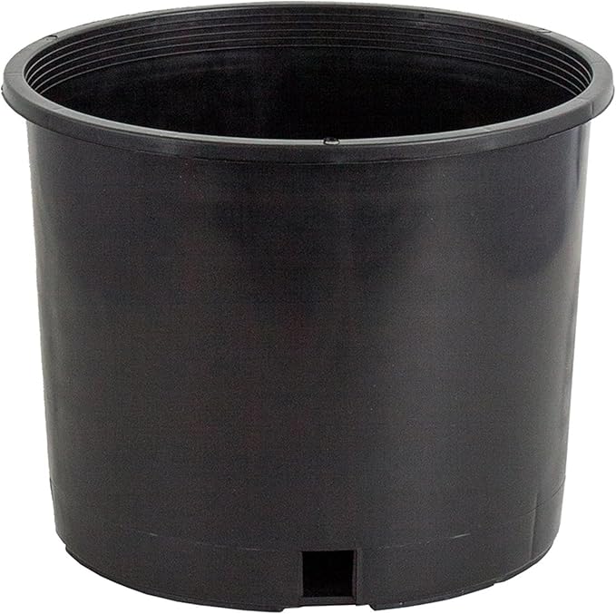 HGPK5PHD Round Circle 5 Gallon Wide Rim Durable Injection Molded Plastic Garden Plant Nursery Pot for Indoor or Outdoor (Set of 10)