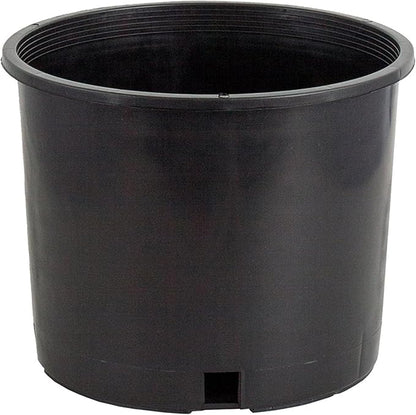 HGPK5PHD Round Circle 5 Gallon Wide Rim Durable Injection Molded Plastic Garden Plant Nursery Pot for Indoor or Outdoor (Set of 10)