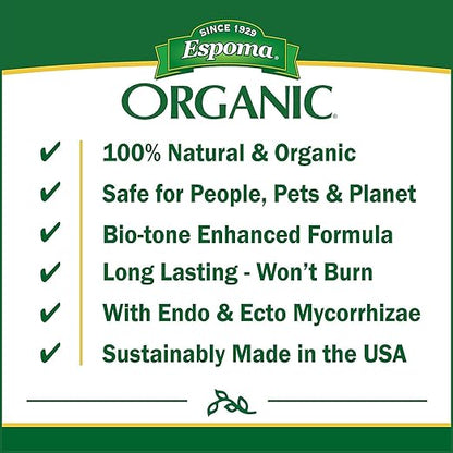 Espoma GT8 Organic Garden-Tone Fertilizer with My Garden Pool PH Soil Test Strips 20 ct, and My Garden Pool Gardening Claw Gloves and Garden-IQ, Smart Gardening AI Assistant!