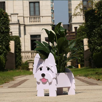 Westie Dog Planter Plant Pot, Cute Dog Flower Pot for Garden Decoration, Westie Gifts for Dog Lovers Women, Westie Shape Plant Container Holder for Outdoor Indoor Stuff Gift Small Westie