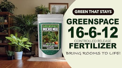 Fertilizer Commercial Grade | GreenSpace 16-6-12 | 5 Ounces | Custom Professional Plant Mix Blend | Indoor Foliage Feed | Controlled Release Granular | Low-Light Houseplants