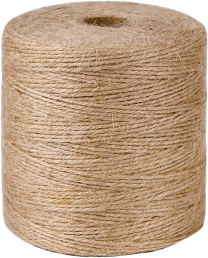 PerkHomy Natural Jute Twine 1800 Feet Long Twine String for Crafts Gift Wrapping Packing Gardening Crochet Knitting Macrame Decor (1800 FT * 2mm (3Ply))