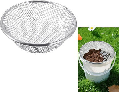 Soil Sifter Sieve Rock Sifter, Galvanized Screen for Compost, Dirt, Garden Soil Sieve Fits 5 Gallon Bucket, Rust-Resistant Compost Sifter,1/4in