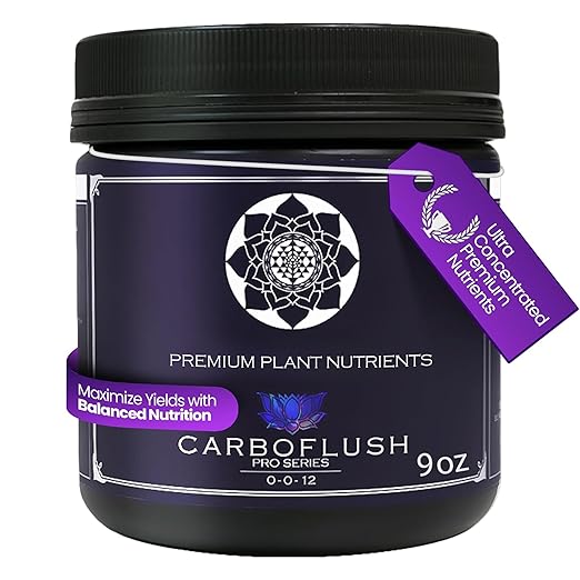 CarboFinish – Sweetener & Flush for Harvest Stage, Enhances Resin, Oil, and Potency – Natural Nutrient Powder for Soil, Hydroponics & Coco Coir – Premium Fertilizer, Indoor/Outdoor Use – 9 oz