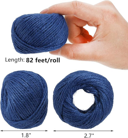 ZEAYEA 16 Rolls Colored Jute Twine, 1312 Feet 16 Colors Jute String, 2mm 3 Ply Craft String for Artworks, DIY Crafts, Decoration, Bundling