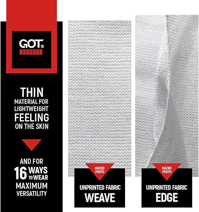 GOT Sports Tube Bandana - Neck Gaiter for Women Men, Face Mask, Neck Wrap, Head Scarf, Curly Hair Sleep Protection