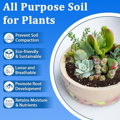 Halatool 6QT Indoor Potting Soil for Plants Orchid Potting Mix Garden Top Succulent Bonsai Soil for Aloe Vera Houseplants Flowers Vegetables & Herbs