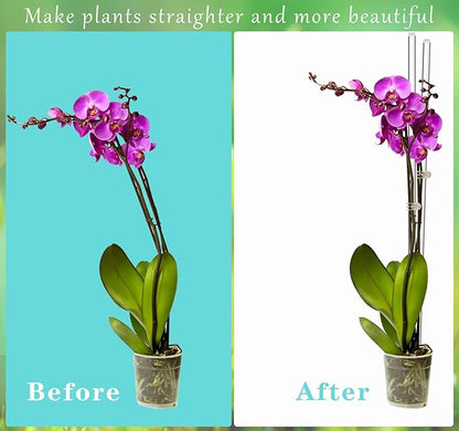 30pcs17.8in Acrylic Plant Stakes Reusable Plant Stick 30pcs Clear Plant Support Stakes with 30 Clips Garden Single Stem Orchid Stakes Potted Plant Support Sticks for Indoor and Outdoor Plants Flowers