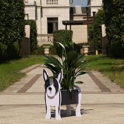Boston Terrier Gifts for Women, Boston Terrier Dog Planter Plant Pot, Dog Flower Pots for Outdoor Garden Decoration, Boston Terrier Plant Container Holder Office Home Decor Small Boston Terrier