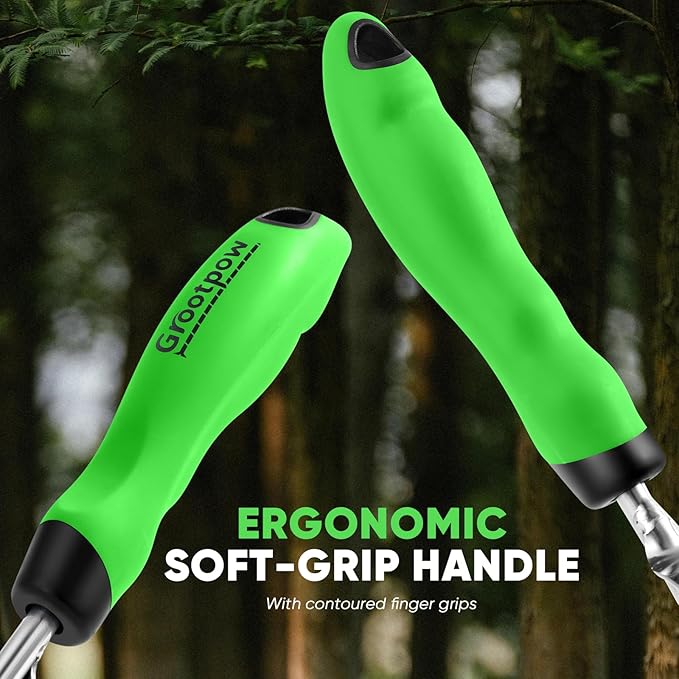 Grootpow HW1 Hand Weeder Tool, Weed Puller Tool with Ergonomic Handle for Garden - Durable Unique Lever Design Dandelion Weeder Tool with V-Shaped Forks for Easy Weed Removal - in Gift Box