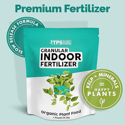 TPS NUTRIENTS Organic Indoor Plant Food, Slow Release Dry Granular Fertilizer for Indoor Houseplants - 1 Pound (16 Oz)