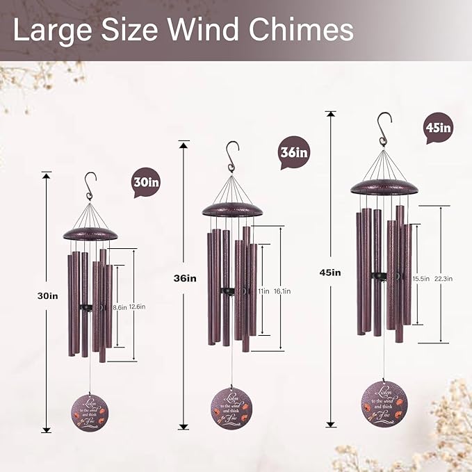 ASTARIN Dragonfly Wind Chimes for Loss of Loved One, Produced in USA Personalized Windchimes in Memory of a Loved One, Bereavement Gifts for Loss of Father Mother, 3 Size Deep Tone Wind Chime