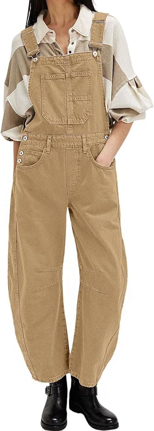 loveimgs Women Y2k Baggy Barrel Jeans Overalls Wide Leg Denim Pants Bib Overalls Jumpsuit Boyfriend Patchwork Jeans
