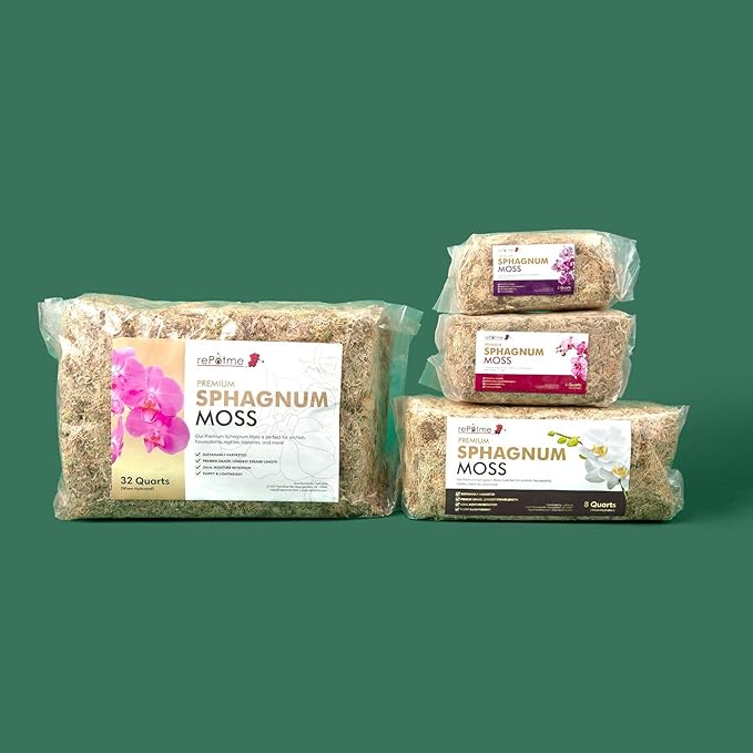 rePotme Premium Organic Sphagnum Moss, Orchid Moss - 8 Quarts (When Hydrated)