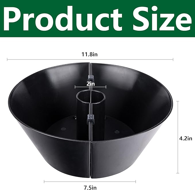 EBaokuup 2 Packs Umbrella Planter for Patio Table, PVC Half Circle Planter Pot Fits Umbrella Poles Up to 2” Diameter Planters Container,Umbrella Flower Pot for Garden Home Plants