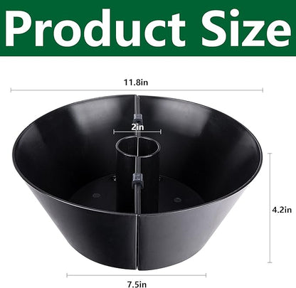 EBaokuup 2 Packs Umbrella Planter for Patio Table, PVC Half Circle Planter Pot Fits Umbrella Poles Up to 2” Diameter Planters Container,Umbrella Flower Pot for Garden Home Plants