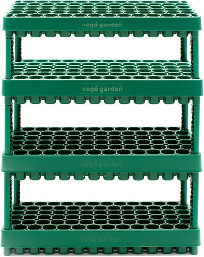 Vego garden 10" x 20" 76 Cells Seed Starter Tray Stackable Seedling Starting Germination Trays for Plants Planting Vegetables Herbs Flowers, 4 Sets