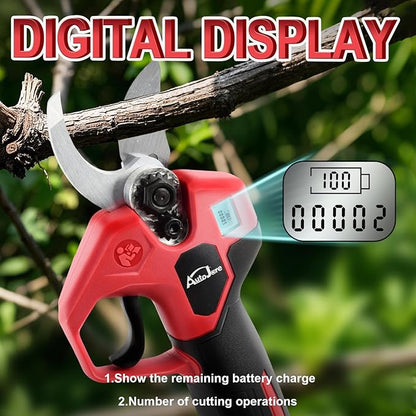 Electric Pruning Shears Compatible with Milwaukee m18 Battery Brushless Electric Shears with LCD Display 0.8-1.2 Inch Cutting Diameter for Gardening, Branch, Tree Trimming (NO Battery)