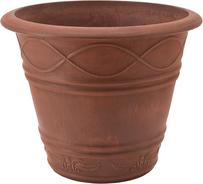 PSW ME36TC Western Weave Planter, 14 by 11.5-Inch, Terra Cotta Color