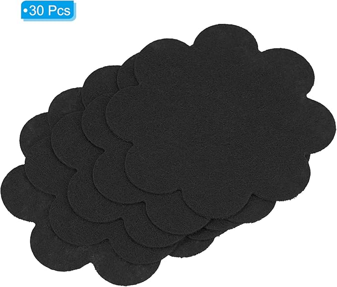 PATIKIL 3 Inch Plant Pot Hole Pad, 30 Pack Non-Woven Fabric Flower Shape Bonsai Bottom Soil Mat, Black