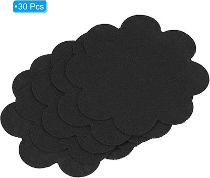 PATIKIL 3 Inch Plant Pot Hole Pad, 30 Pack Non-Woven Fabric Flower Shape Bonsai Bottom Soil Mat, Black