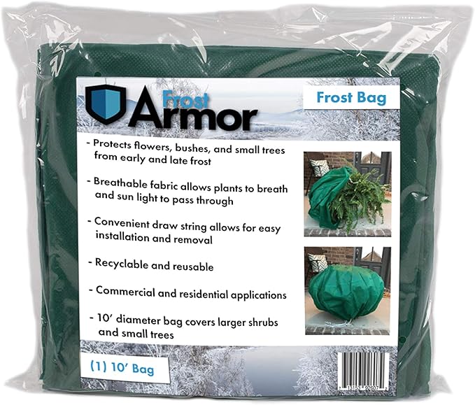 Frost Armor Bag, 80x20 inches, Outdoor Wind Protection for Plants, Protects from Freezing Temperatures and Frost, Reusable, Recyclable, UV Resistant, Breathable Fabric