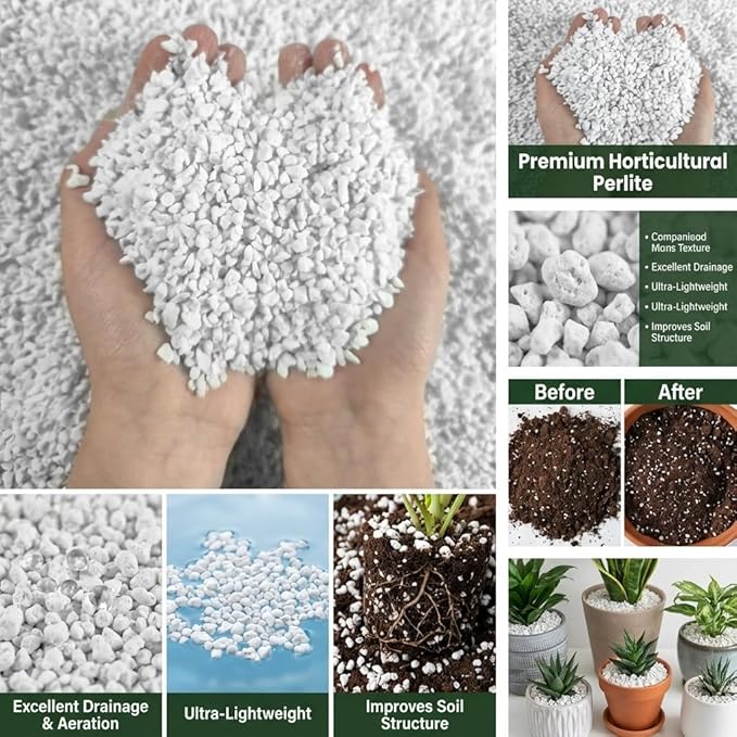 25QT Organic Perlite Horticultural Soil Amendment for Plants and Enhanced Drainage Enhanced
