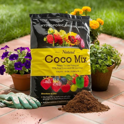 Potting Soil Mix 4-Pack - 10 Quarts Envelor Indoor Plants Soil for Outdoor Plants 0.34 Cubic Feet Potting Mix Hydrated Coco Coir Mix for Plants Ready to Use Natural Plant Top Soil