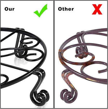 Black Plant Stand for Flower Pot Heavy Duty Potted Holder Indoor Outdoor Metal Rustproof Iron Garden Container Round Supports Rack for Planter Bronze, Pumpkin Stand Outdoor……