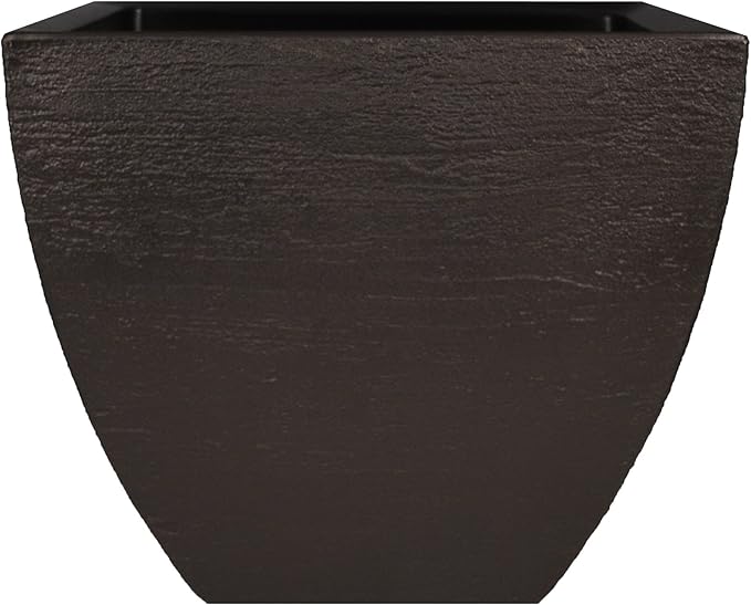 Tusco Products MSQ16ES Modern Square Garden Planter, 16-Inch, Espresso