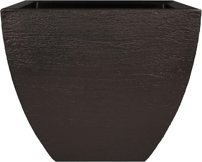 Tusco Products MSQ16ES Modern Square Garden Planter, 16-Inch, Espresso
