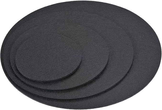 8 Pack Planter Coasters Set Felt Round Flowerpot Drip Pad Mat Apply to Outdoor/Garden (4" 6" 8" 10", Black)