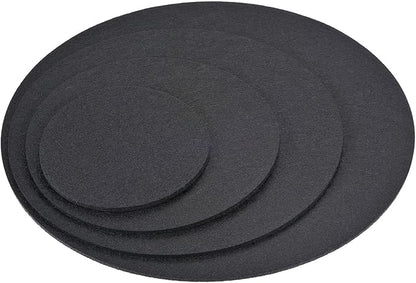 8 Pack Planter Coasters Set Felt Round Flowerpot Drip Pad Mat Apply to Outdoor/Garden (4" 6" 8" 10", Black)