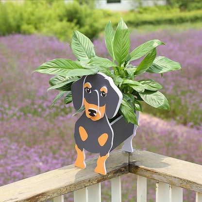 Dachshund Gifts: Cute Dog Planter, Indoor/Outdoor Plant Pot for Garden Decoration