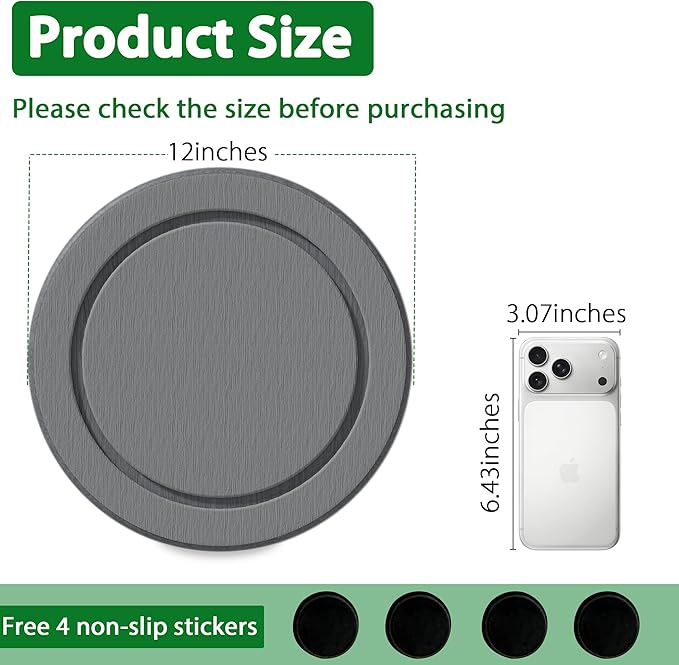 Plant Saucer Flower Pot Saucers Plant Trays for Pots Instant Dry Diatomaceous Earth Round Plant Drip Trays for Indoors Keeping Counter and Floors Dry and Clean (2Pcs Grey Large)