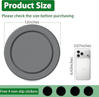 Plant Saucer Flower Pot Saucers Plant Trays for Pots Instant Dry Diatomaceous Earth Round Plant Drip Trays for Indoors Keeping Counter and Floors Dry and Clean (2Pcs Grey Large)