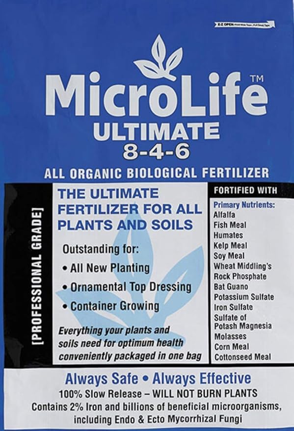 MicroLife Ultimate (8-4-6) Professional Grade Granular Organic Fertilizer for All Vegetables, Flowers Trees and Bushes, 7 LBS