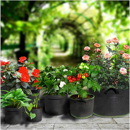 Segreto 40 Gallon Grow Bags Heavy Duty Thickened Aeration Nonwoven Fabric Flower Pots Plant Container with Handles for Garden